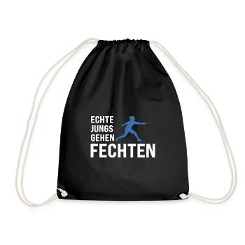 Fechten Fechtsport Fechter Geschenk - Turnbeutel - Schwarz - Vorne