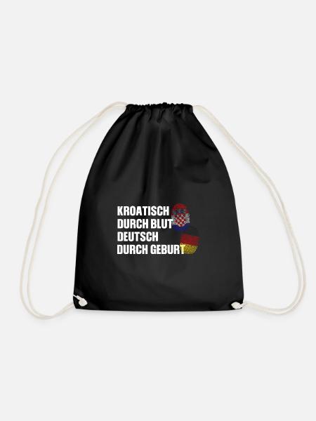 Deutsch Kroatisch Kroatisch Geschenk - Turnbeutel - Schwarz