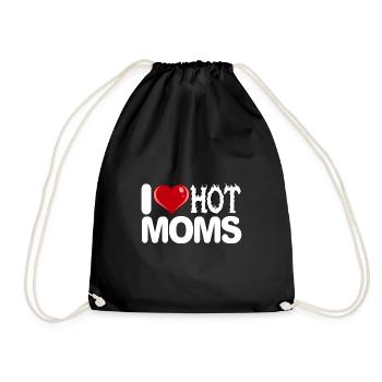 I love hot moms for older ladies lovers - Drawstring Bag - black - Front