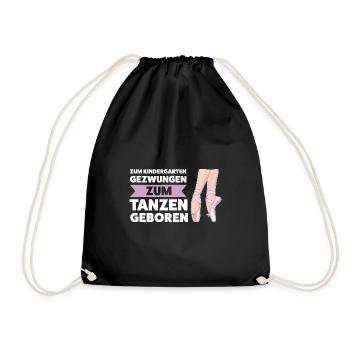 Kindergarten Ballerina Balletttänzerin Geschenk - Turnbeutel - Schwarz - Vorne