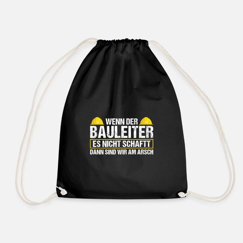 Baustelle Bauleiter Bau Geschenk - Turnbeutel - Schwarz