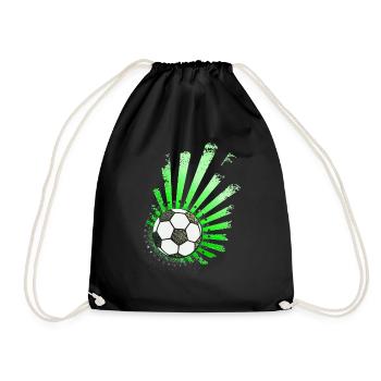 Fußball-Design (Sterne) 01 - Turnbeutel - Schwarz - Vorne