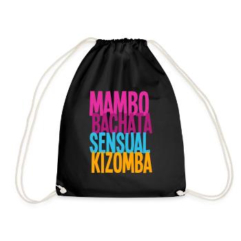 Mambo Bachata Sensual Kizomba - Dance Shirts - Turnbeutel - Schwarz - Vorne