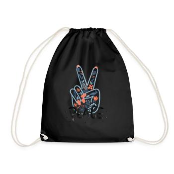 Signes de la main de paix - Sac de sport léger - noir - Devant