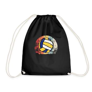 Volleyball Vintage Club Sport League Gift - Drawstring Bag - black - Front