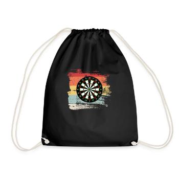 Darts Vintage Dart Sport Pfeil Geschenk - Turnbeutel - Schwarz - Vorne