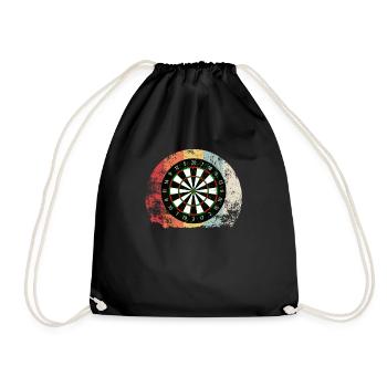 Darts Vintage Dart Sport Pfeil Geschenk - Turnbeutel - Schwarz - Vorne