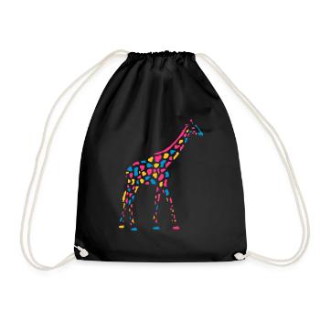 Girafe Afrique Savane colorée couleur girafe motif - Sac de sport léger - noir - Devant