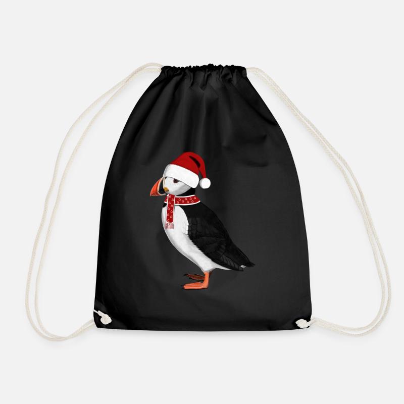 Papageitaucher Vogel Weihnachtsmann Schal Mütze - Turnbeutel - Schwarz