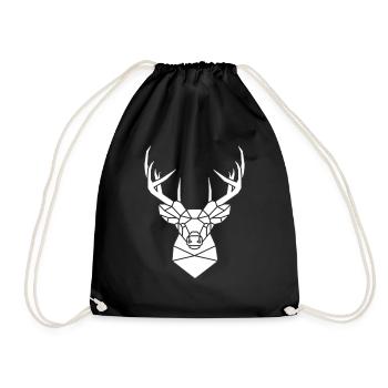 deer - Drawstring Bag - black - Front