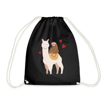 Paresseux chevauche un lama alpaga fille garçon - Sac de sport léger - noir - Devant