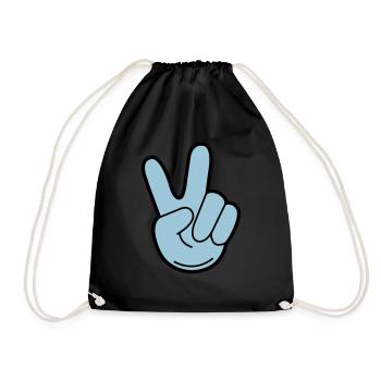 peace hand - Turnbeutel - Schwarz - Vorne