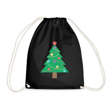Weihnachtsbaum - Turnbeutel - Schwarz - Vorne