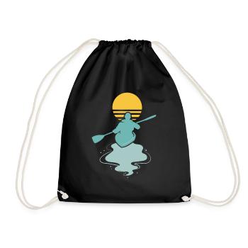 Kayak Sunset I Kayaking I Kayaker - Drawstring Bag - black - Front