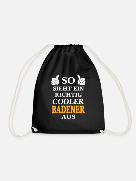 Badische Sprüche | Baden Badnerland Geschenkideen - Turnbeutel - Schwarz