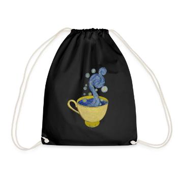 Café étoilé, Nuit étoilée - Vincent - Sac de sport léger - noir - Devant