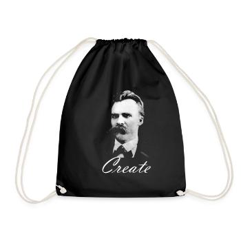 "Create" Friedrich Nietzsche - Turnbeutel - Schwarz - Vorne