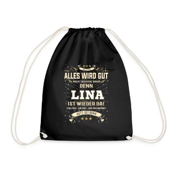 Lina, ist wieder da T-Shirt - Turnbeutel - Schwarz - Vorne