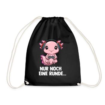 Gaming Axolotl - Computer Spiele Videospiele - Turnbeutel - Schwarz - Vorne