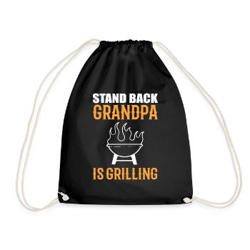 Opa grillen Fleißiger Opa Gift - Turnbeutel - Schwarz - Vorne