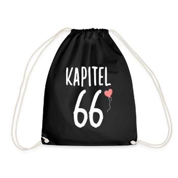 Geburtstagsgeschenk für Frauen Herz 66 Geburtstag - Turnbeutel - Schwarz - Vorne