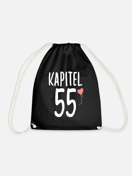 Geburtstagsgeschenk für Frauen Herz 55 Geburtstag - Turnbeutel - Schwarz