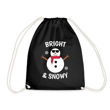 Bright and snowy winter snowman - Drawstring Bag - black - Front