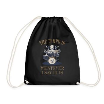 Drums Drummer Octopus - Drawstring Bag - black - Front