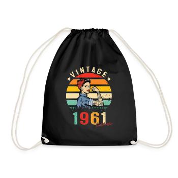 1961 Vintage Édition limitée Cadeau Femmes - Sac de sport léger - noir - Devant