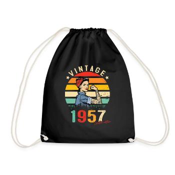 1957 Vintage Édition limitée Cadeau Femmes - Sac de sport léger - noir - Devant
