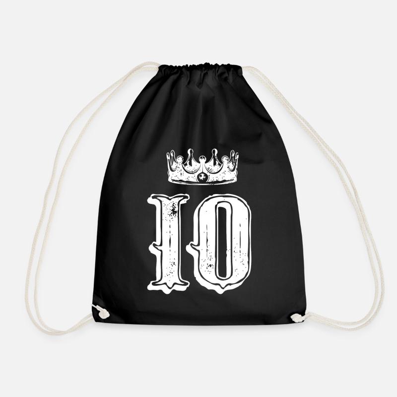10 Zahl Krone - Turnbeutel - Schwarz