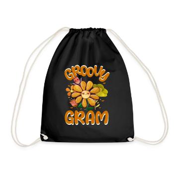 Groovy Gram Family Matching Vintage Family Outfit - Drawstring Bag - black - Front