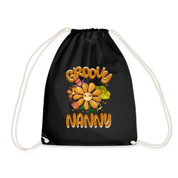 Groovy Nanny Family Matching Vintage Family - Drawstring Bag - black - Front