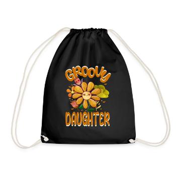 Groovy Daughter Family Matching Vintage Family - Drawstring Bag - black - Front
