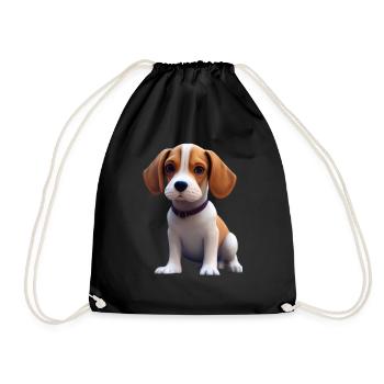 Beagle Dog - Beagle - Drawstring Bag - black - Front