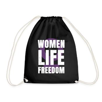 Women Life Freedom Feminismus Gender Symbol Iran - Turnbeutel - Schwarz - Vorne