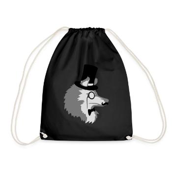 Sir Wolf Gentlemen Cylinder - Drawstring Bag - black - Front