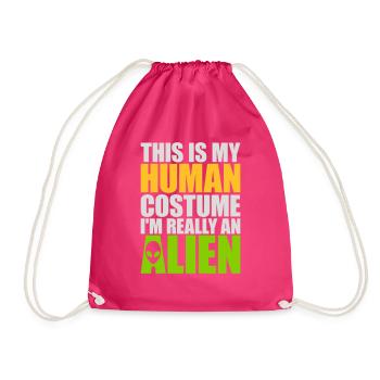 Citation extraterrestre de costume humain - Sac de sport léger - fuchsia - Devant