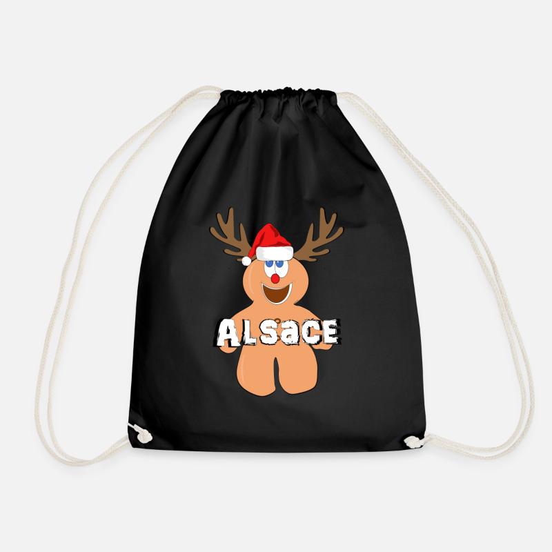 Alsace Model Mannala Christmas - Drawstring Bag - black
