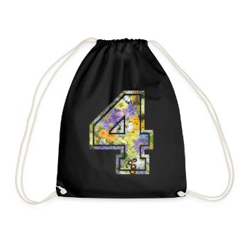 Numero 4 fleur, Équipe Foot, basket université - Sac de sport léger - noir - Devant
