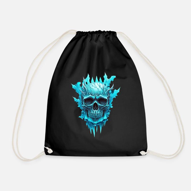 Icy skull - Drawstring Bag - black