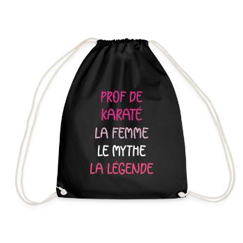 La femme le mythe la légende prof de karaté - Sac de sport léger - noir - Devant