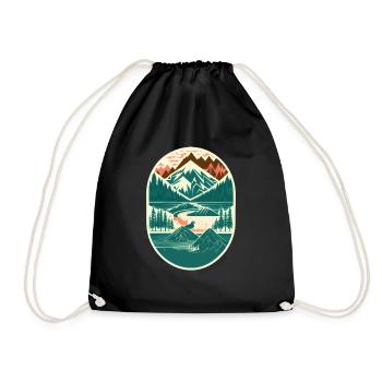 Nature & Mountains - Drawstring Bag - black - Front