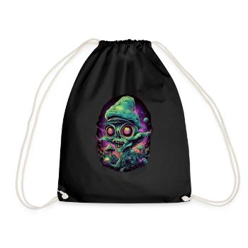 Trippy Alien - Drawstring Bag - black - Front