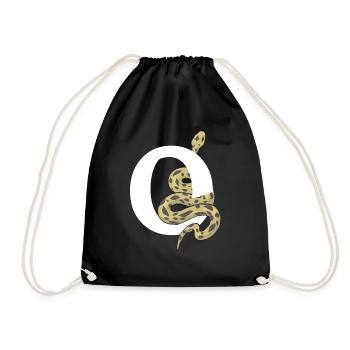 Letter o snake - Drawstring Bag - black - Front