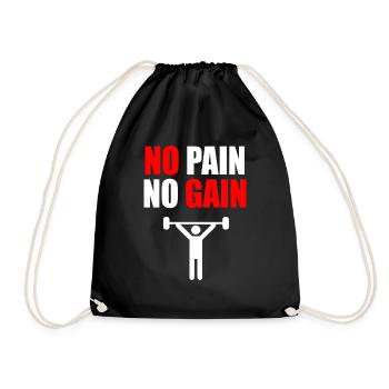 Pas de douleur pas de gain de gymnase citation - Sac de sport léger - noir - Devant