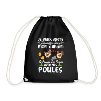 Jardin Et Poules Humour Idée Cadeau Jardinage - Sac de sport léger - noir - Devant