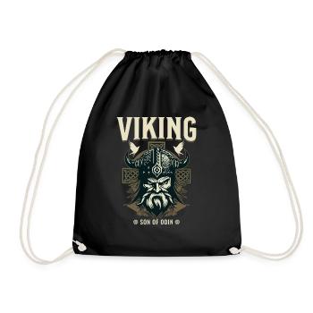 Wikinger - Sohn des Odin Design - Turnbeutel - Schwarz - Vorne