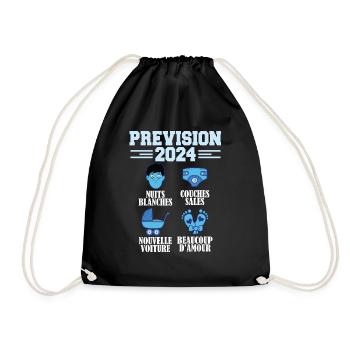 Annonce Grossesse 2024 Prévision pour 2024 Annonce - Sac de sport léger - noir - Devant