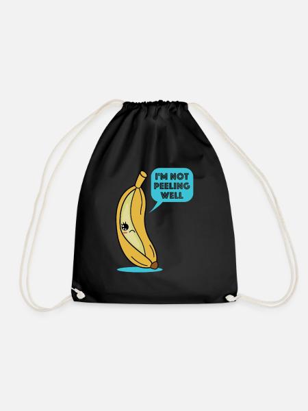 Ich schäle mich nicht gut| Banane, lustige Sprüche - Turnbeutel - Schwarz